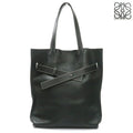 Loewe Vertical Belt Tote Black Grain Calf Leather with Cloth Shipping