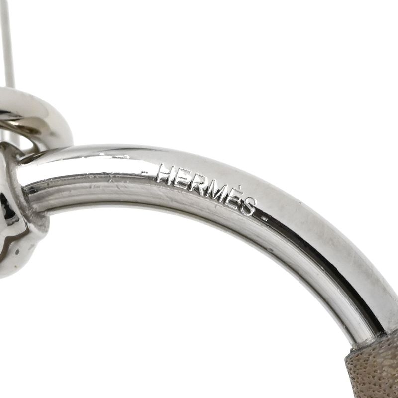 Hermes Earrings Loop Grand Vorsluyft Metal Glaze Etoupe — view 7