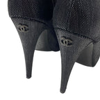 Chanel Boots Short Shoes Leather Black Coco Mark Metallic — view 9