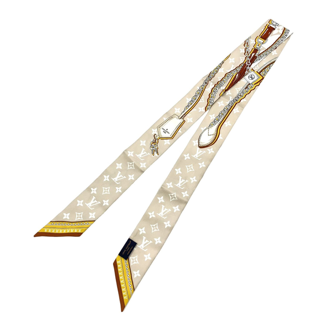 Louis Vuitton Bandeau BB Ultimate Ribbon Silk Beige Scarf