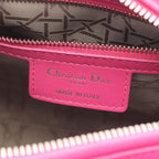 Dior Handbag Lady Cannage Fuchsia Pink Leather 2-Way Tote — view 4