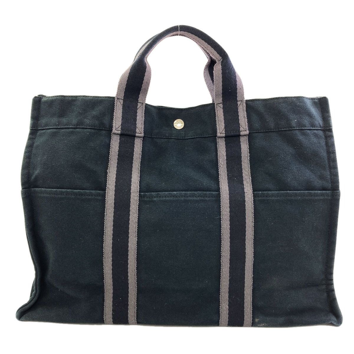 Hermes Sac Fourre Tout MM Silver Handbag Canvas