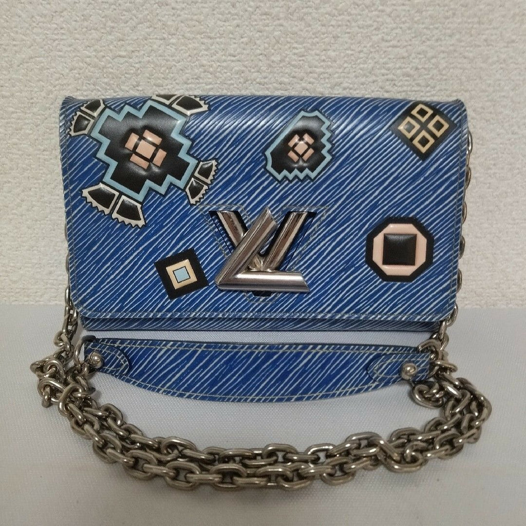 Louis Vuitton Epi Denim Portefeuille Twisted Chain Shoulder Bag