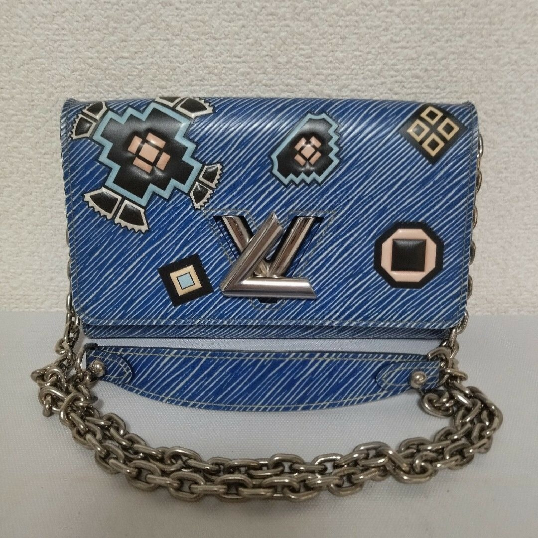 Louis Vuitton Epi Denim Portefeuille Twisted Chain Shoulder Bag