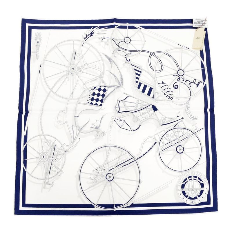Hermes Gavroche 45 Scarf Voitures En Equilibre Silk Daisuke Nomura — view 2