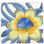 Hermes Scarf Carre 90 Silk Orange Blue and Multicolor
