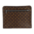 Louis Vuitton Portfolio Second Bag Leather Brown Black Silver