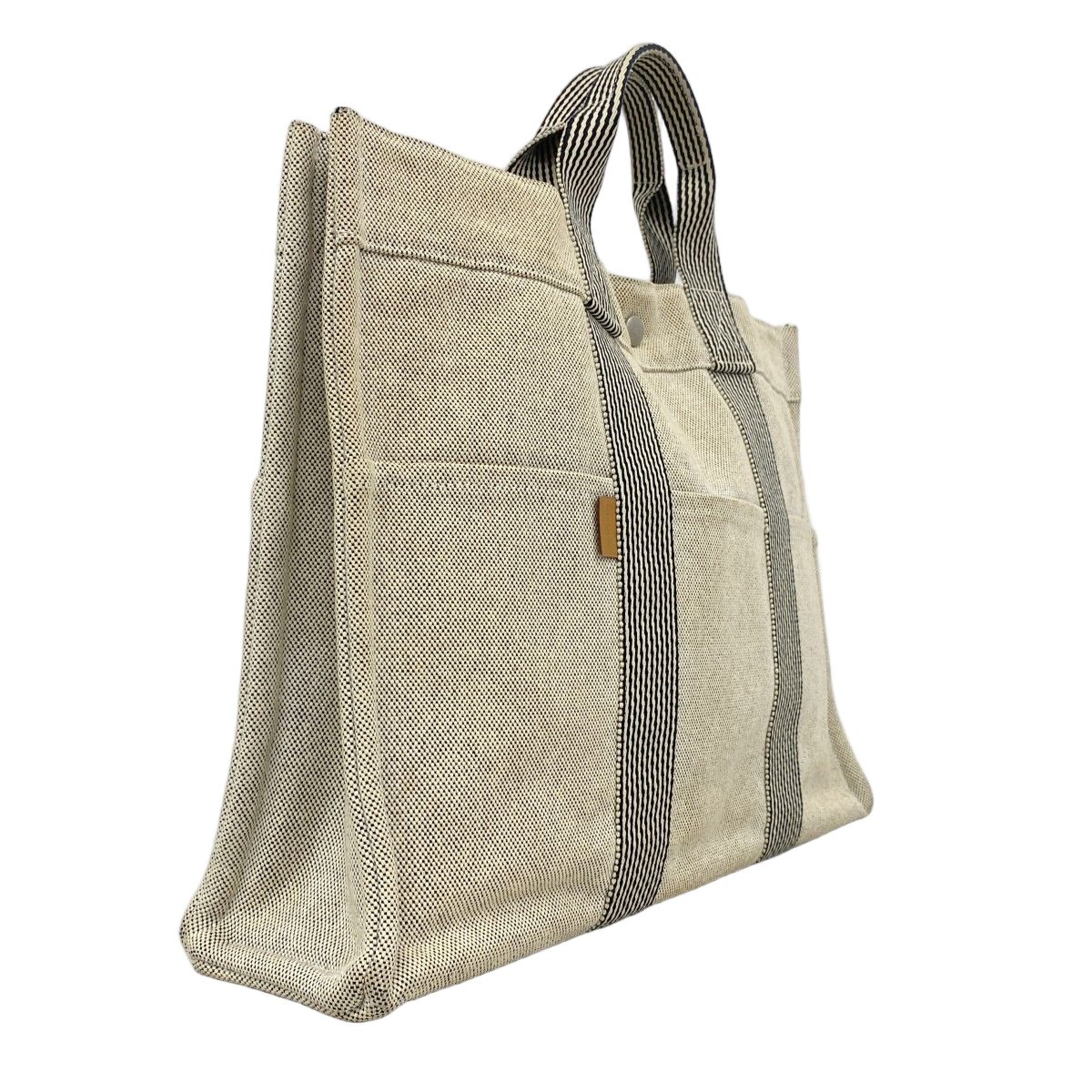 Hermes Tote New Fourre Tout Canvas Gray Silver — view 2