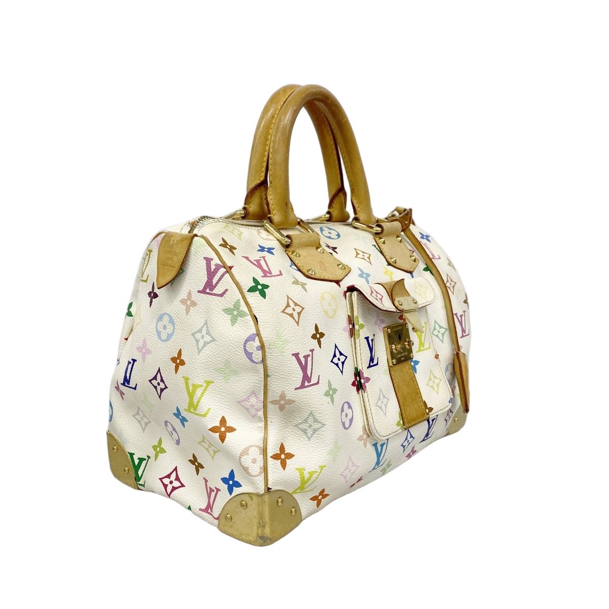 Louis Vuitton Handbag Monogram Multicolor Speedy 30 Blanc — view 2