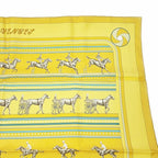 Hermes Silk Carre 90 Sequences Scarf Yellow — view 4