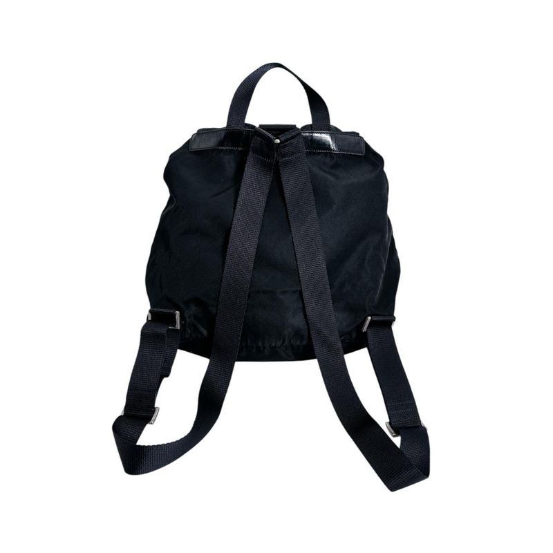 Prada Triangle Logo Backpack Daypack Black — view 2