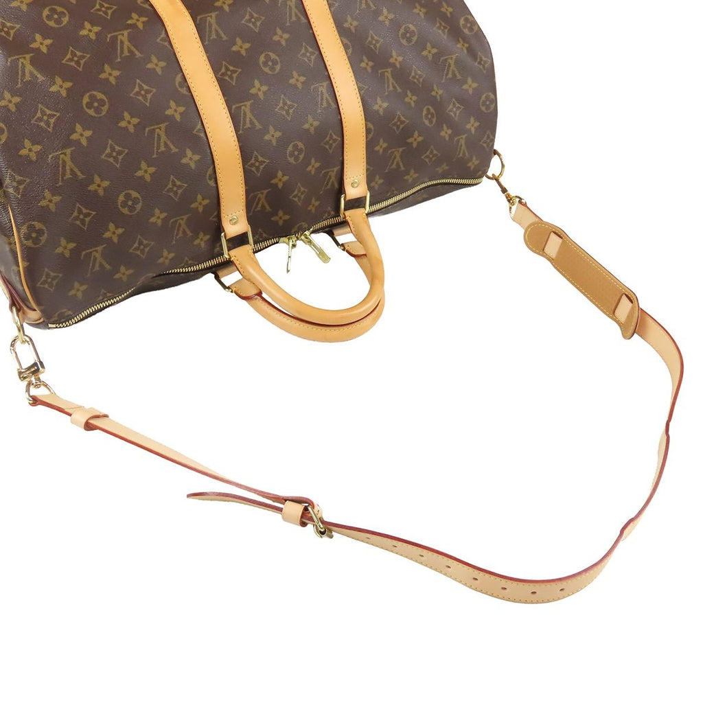 Louis Vuitton Keepall Bandouliere 50 2-Way Shoulder Bag Brown Monogram Canvas — view 4