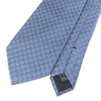 Gucci 100% Silk GG Logo All-over Pattern Cles Str Wide Tie Light Blue — view 3