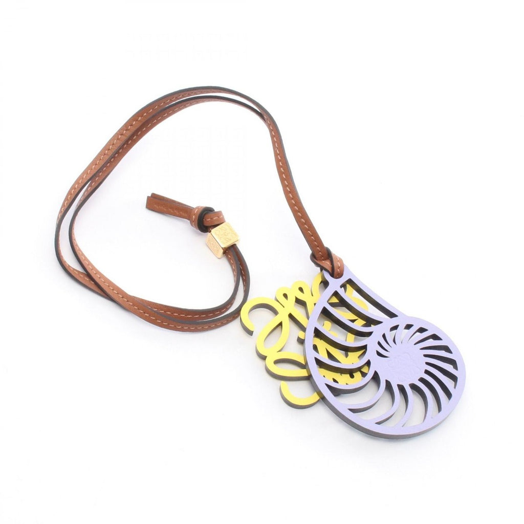 Loewe Charm Anagram Yellow Tan Leather Keychain — view 2