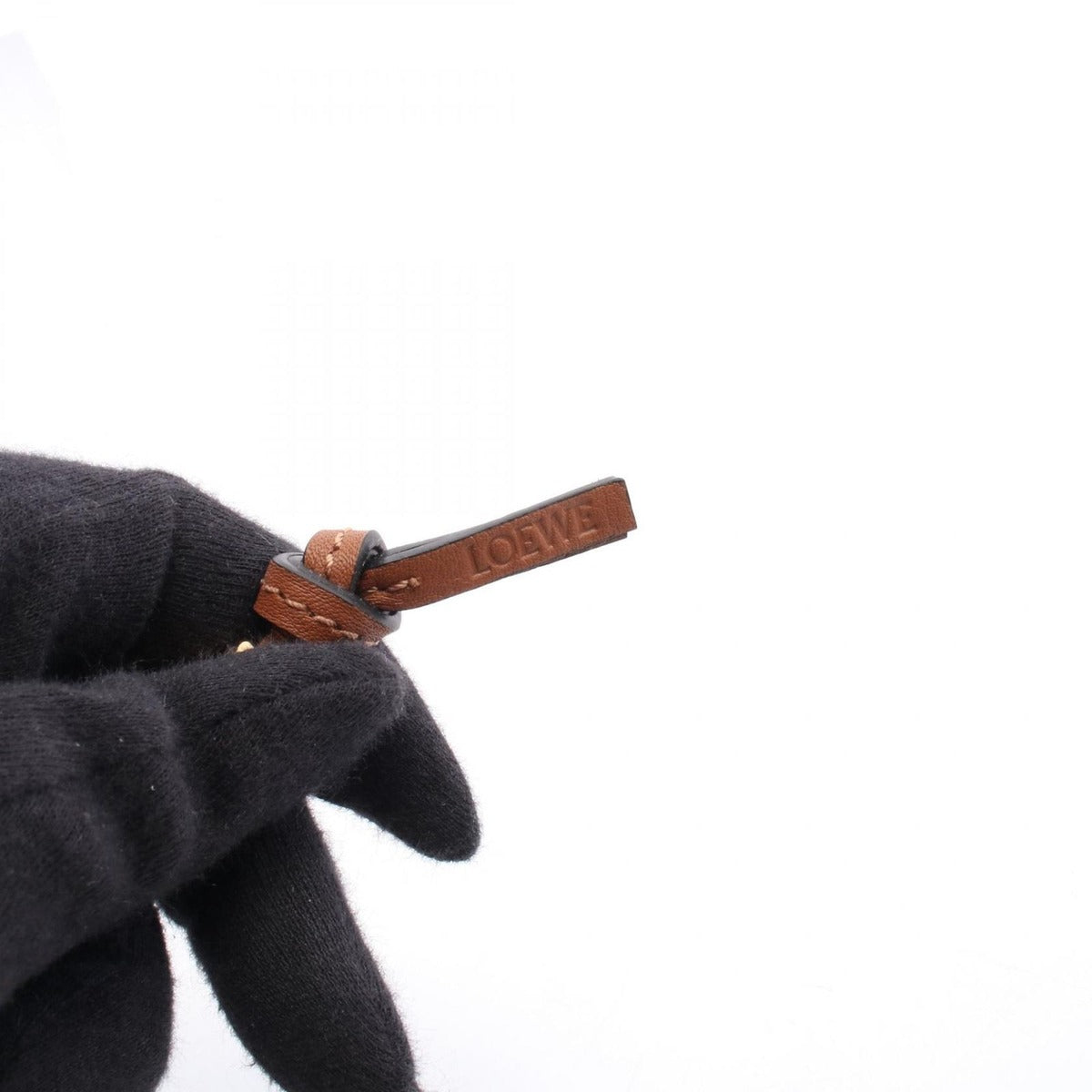 Loewe Charm Anagram Yellow Tan Leather Keychain — view 3