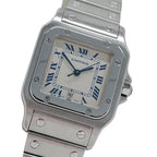 Cartier Watch Santos Galbe LM Date Quartz Stainless Steel Silver Ivory Polished