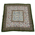 Celine Large Scarf 100% Silk Floral Pattern Green