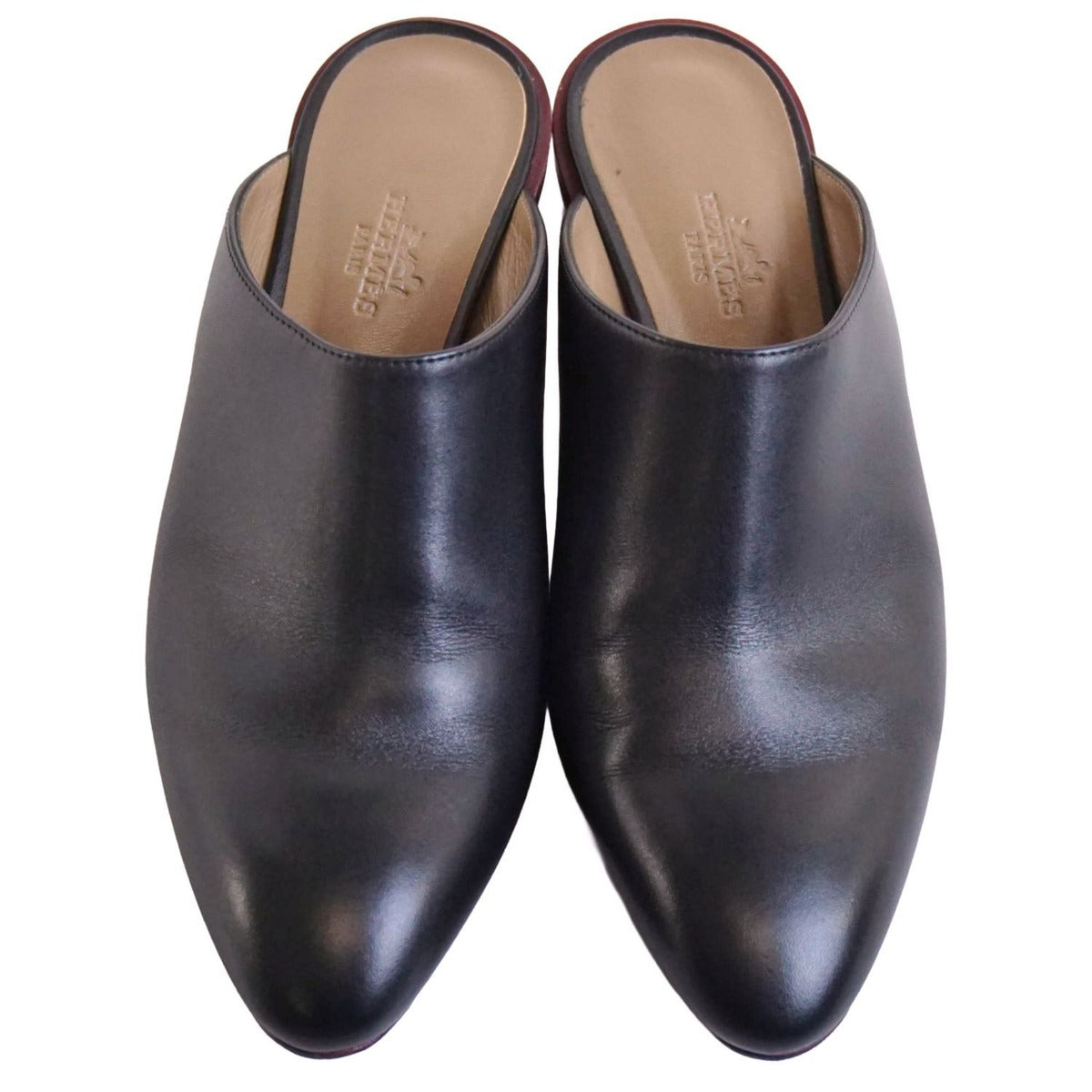 Hermes Sandals Sabot Mule Heels Leather — view 4