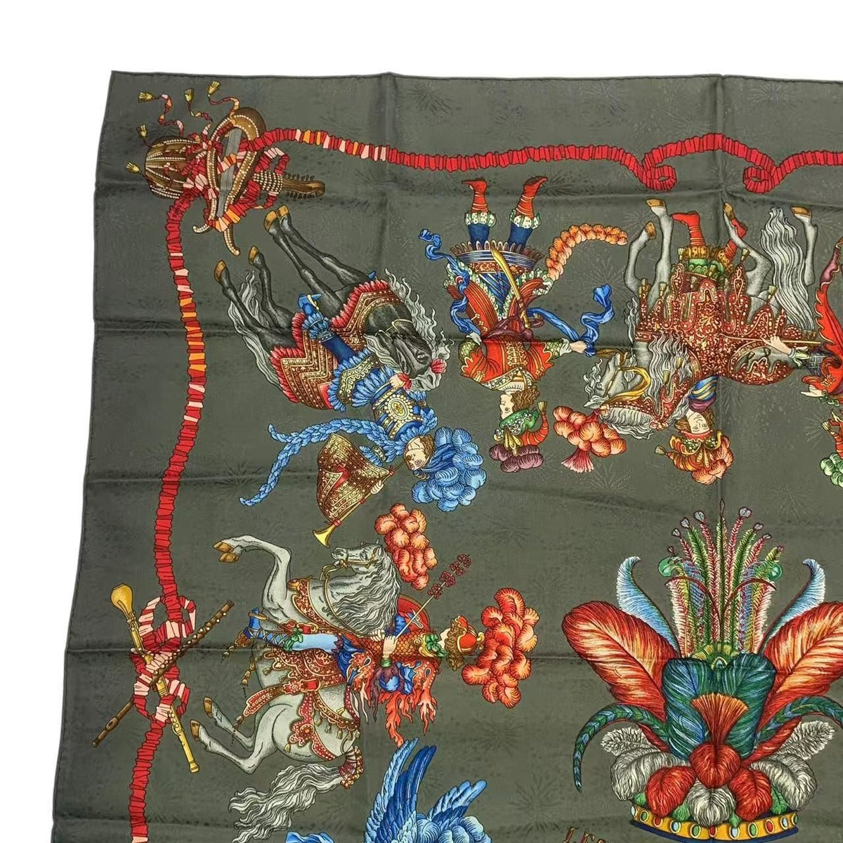 Hermes Scarf Carre 90 Silk les Fetes du Roi Soleil Celebration of the Yang King — view 2