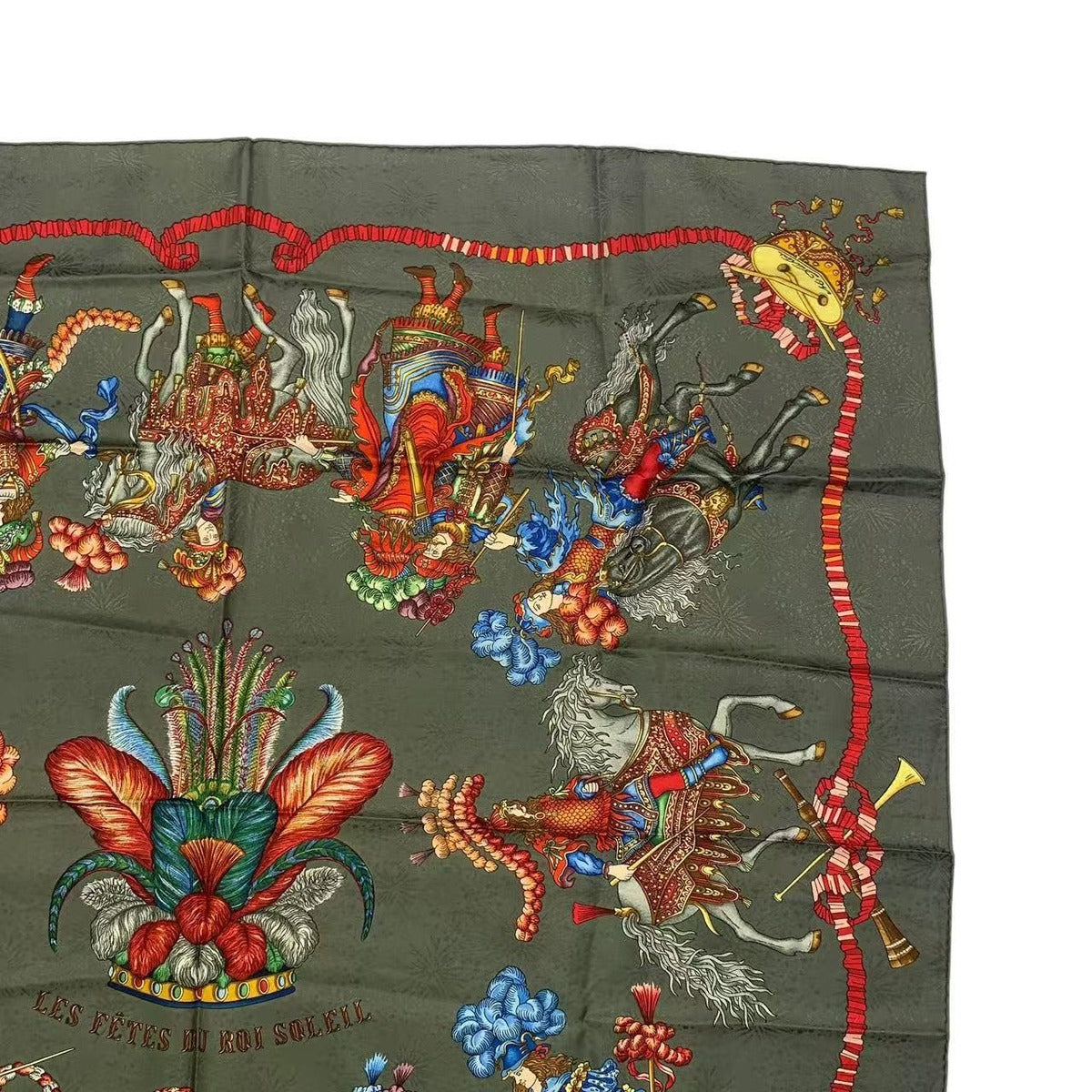 Hermes Scarf Carre 90 Silk les Fetes du Roi Soleil Celebration of the Yang King — view 3