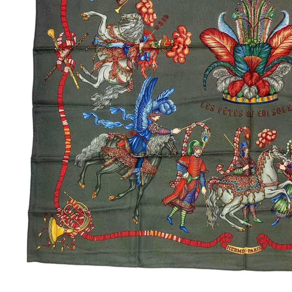 Hermes Scarf Carre 90 Silk les Fetes du Roi Soleil Celebration of the Yang King — view 4