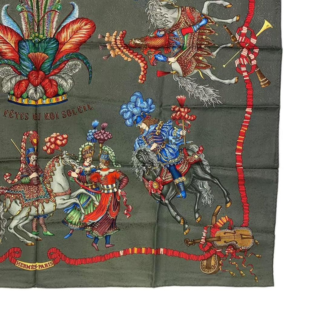 Hermes Scarf Carre 90 Silk les Fetes du Roi Soleil Celebration of the Yang King — view 5