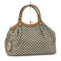 Gucci Handbag Diamante Canvas Leather Brown