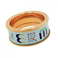 Hermes Ring Bricol MM Aurora 55 Pink Gold Plated Light Blue