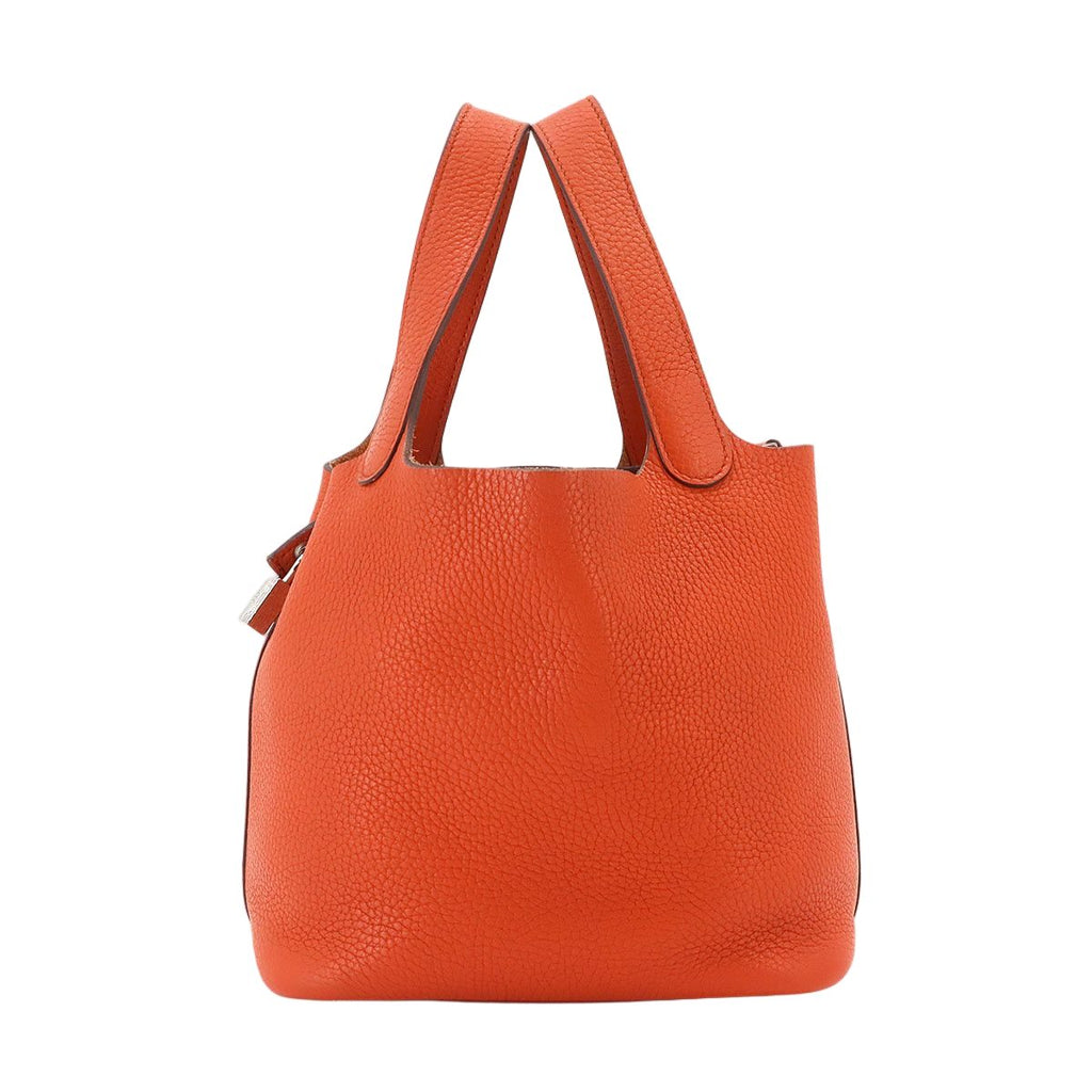 Hermes Picotin Lock 18 PM Hand Bag Taurillon Clemence Tail Battue Silver PM