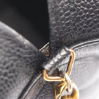 Chanel Shoulder Bag Stitch Chevron Black Leather Fringe Mini Chain — view 6