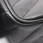 Chanel Shoulder Bag Stitch Chevron Black Leather Fringe Mini Chain — view 7