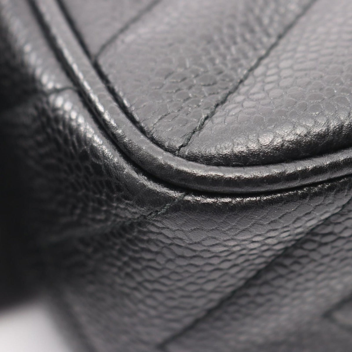 Chanel Shoulder Bag Stitch Chevron Black Leather Fringe Mini Chain — view 7