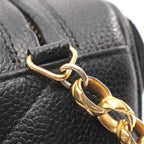 Chanel Shoulder Bag Stitch Chevron Black Leather Fringe Mini Chain — view 8