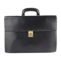 Loewe Briefcase Business Bag Leather Black Gold Hardware Anagram Document