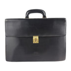 Loewe Briefcase Business Bag Leather Black Gold Hardware Anagram Document