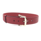 Gucci Micro Guccissima GG Pattern Pin Buckle Leather Belt Red Gold — view 2