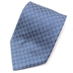 Gucci 100% Silk GG Logo All-over Pattern Crest Str Wide Tie Light Blue
