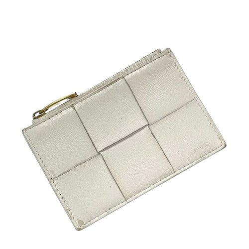 Bottega Veneta Coin Case White Cassette Purse