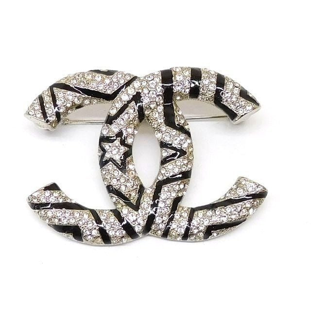 Chanel A23 K Brooch Coco Mark Star Clear Stone 7