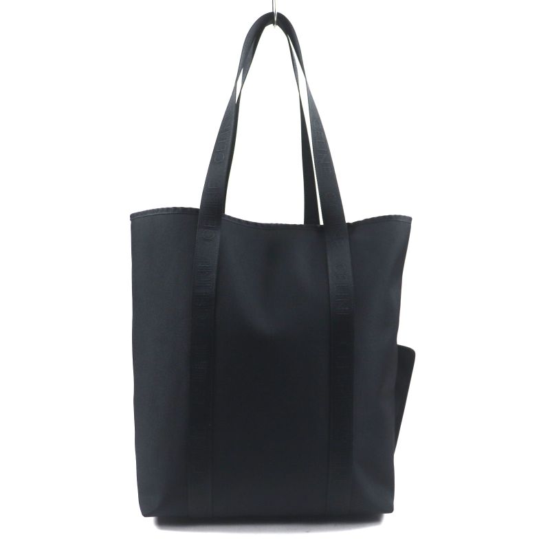 Celine 11008 Trekking Vertical Cabas Nylon Tote Bag With Logo Pouch Black — view 3