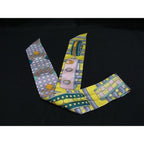 Hermes Scarf Twilly Multicolor 100% Silk Colliers De Chiens Remix — view 3
