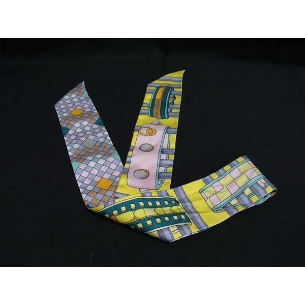 Hermes Scarf Twilly Multicolor 100% Silk Colliers De Chiens Remix — view 3