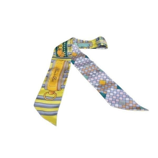 Hermes Scarf Twilly Multicolor 100% Silk Colliers De Chiens Remix