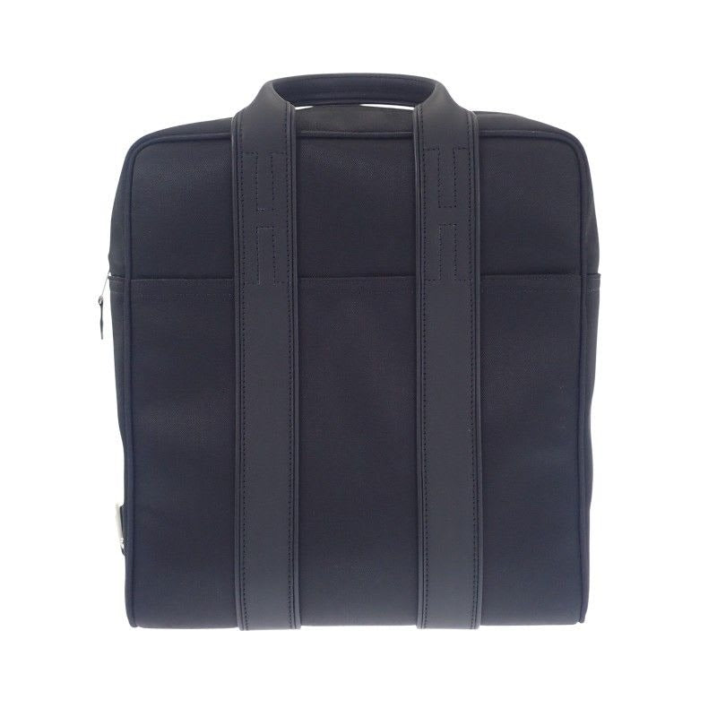 Hermes Acapulco Sac A Dos Backpack Rucksack Daypack Leather Toile Chevron Black — view 2