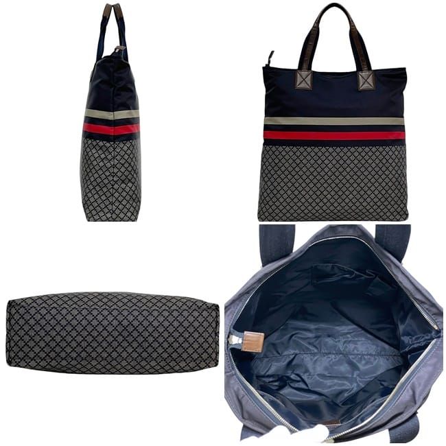 Gucci Tote Bag Navy Diamante Nylon — view 2