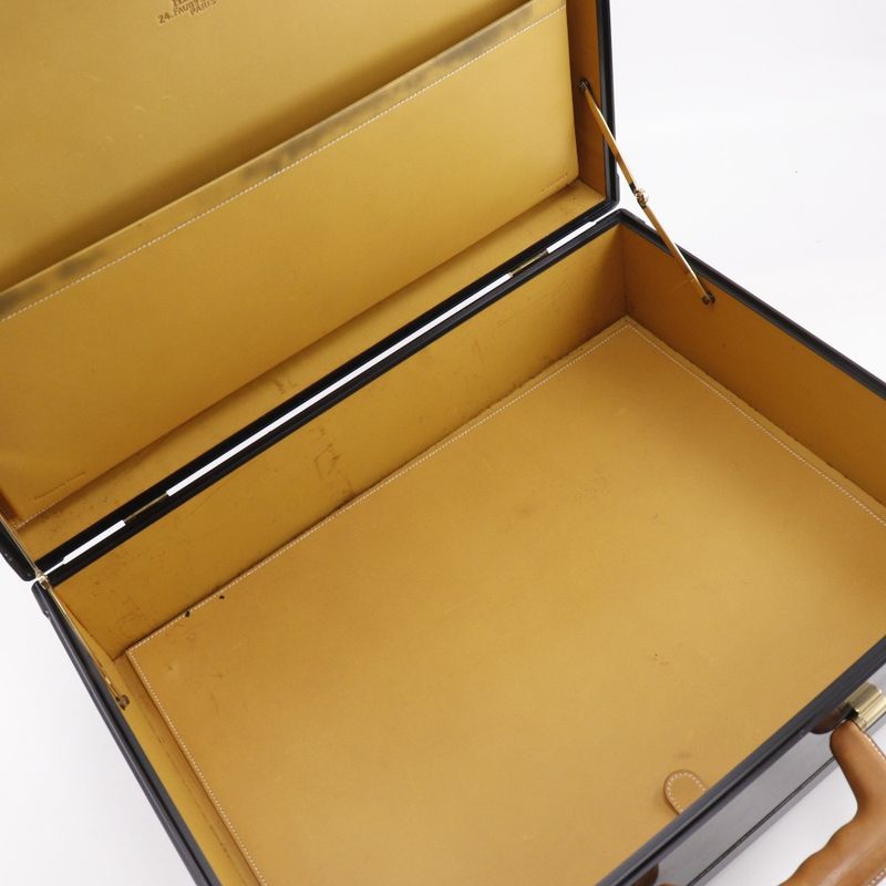 Hermes Espace GM Attache Case Carbon And Leather Black Trunk — view 6