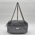 Chanel Shoulder Bag 2.55 Quilted Silver Leather Seal