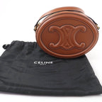 Celine Cuir Triomphe Oval Pass Leather Shoulder Bag Tan — view 2