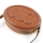 Celine Cuir Triomphe Oval Pass Leather Shoulder Bag Tan — view 6