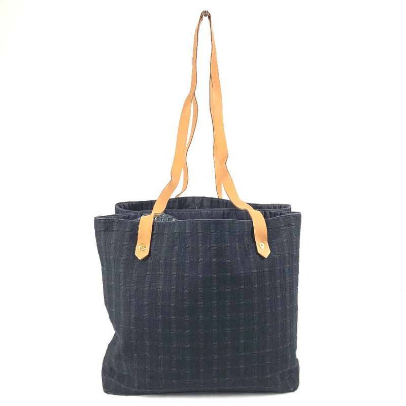 Hermes Shoulder Bag Amedava Cabas de Poche Cotton Navy — view 2